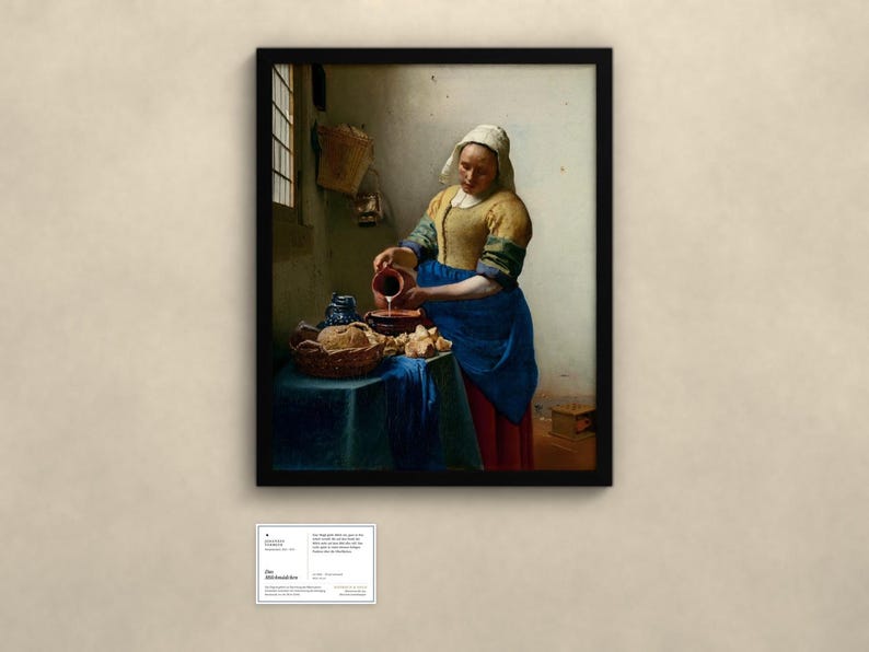 Das Milchmädchen - Johannes Vermeer | Gerahmter Kunstdruck 40x50 cm ohne Passepartout, Gold oder Schwarz, Perspex oder Premium-Glas image 4