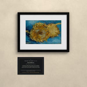 Sonnenblumen 1887 - Vincent van Gogh | Gerahmter Kunstdruck 20x25 cm mit Passepartout, Gold oder Schwarz, Perspex oder Premium-Glas image 3