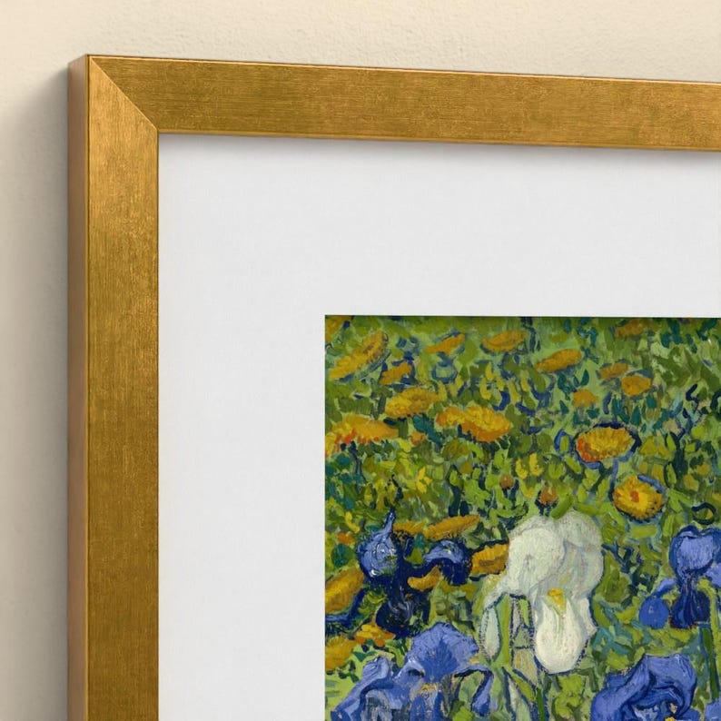 Schwertlilien - Vincent van Gogh | Gerahmter Kunstdruck 40x50 cm mit Passepartout, Gold oder Schwarz, Perspex oder Premium-Glas image 7