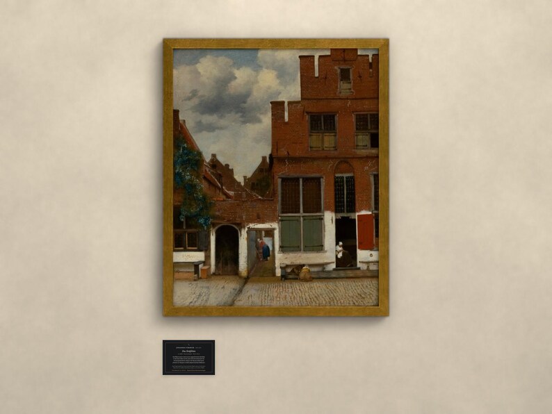 Das Sträßchen - Johannes Vermeer | Gerahmter Kunstdruck 60x76 cm ohne Passepartout, Gold oder Schwarz, Perspex image 1
