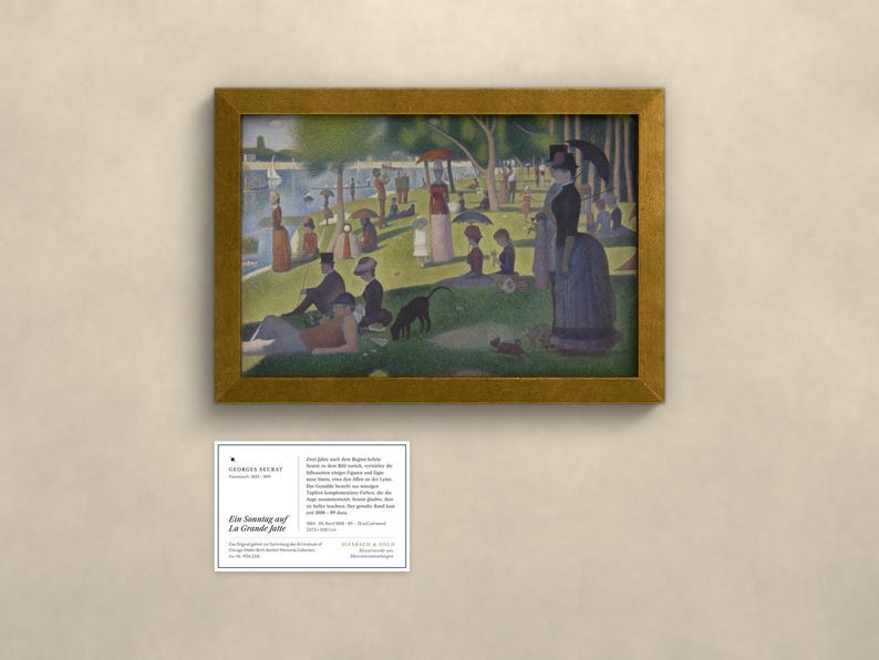 Ein Sonntag auf La Grande Jatte - Georges Seurat | Kunstdruck gerahmt 20x30 cm ohne Passepartout, Gold/Schwarz, Perspex oder Premium-Glas image 2