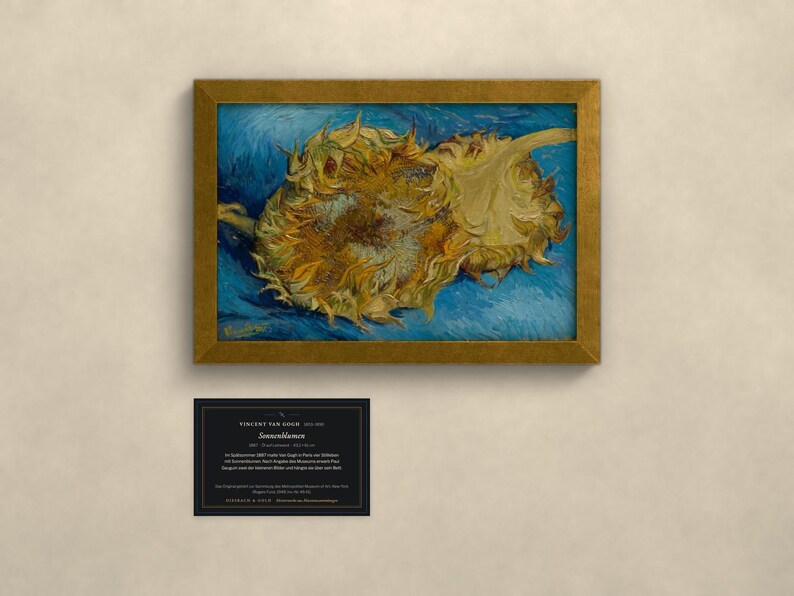 Sonnenblumen 1887 - Vincent van Gogh | Gerahmter Kunstdruck 20x30 cm ohne Passepartout, Gold oder Schwarz, Perspex oder Premium-Glas imagen 1