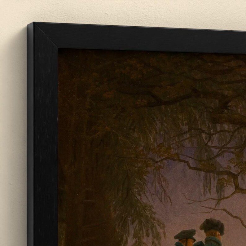 Zwei Männer in Betrachtung des Mondes - Caspar David Friedrich | Kunstdruck gerahmt 40x50 cm ohne Passepartout, Gold/Schwarz image 10