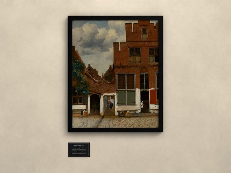 Das Sträßchen - Johannes Vermeer | Gerahmter Kunstdruck 60x76 cm ohne Passepartout, Gold oder Schwarz, Perspex image 3