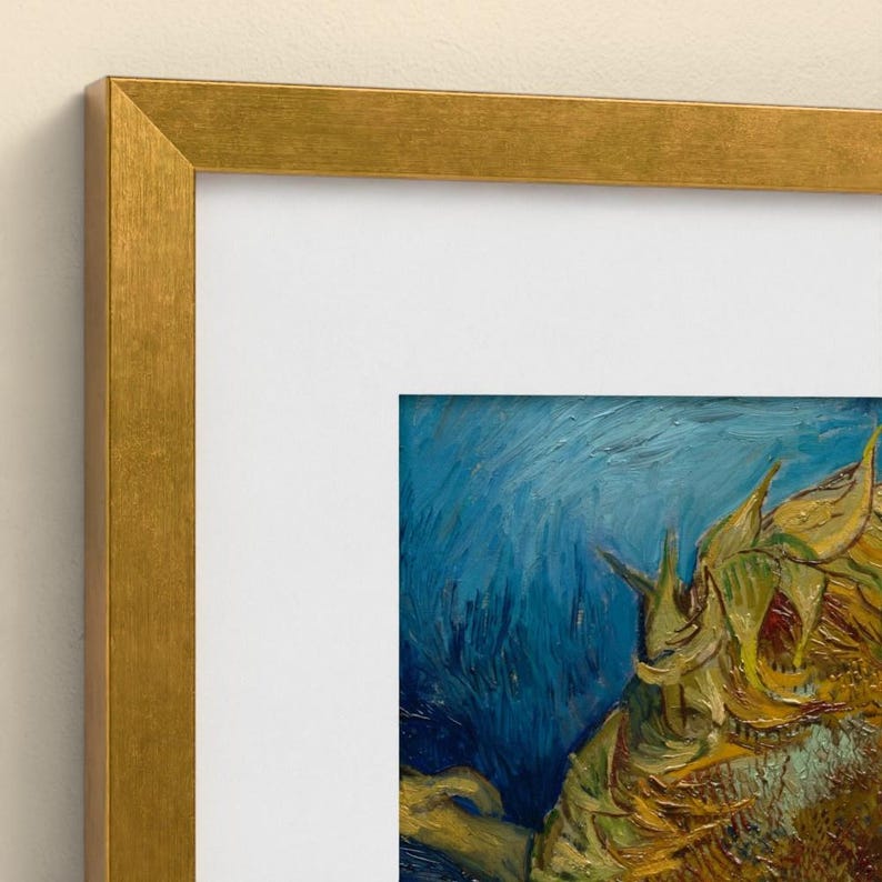 Sonnenblumen 1887 - Vincent van Gogh | Gerahmter Kunstdruck 20x25 cm mit Passepartout, Gold oder Schwarz, Perspex oder Premium-Glas image 7