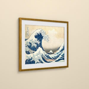 Die große Welle vor Kanagawa - Hokusai | Gerahmter Kunstdruck 30x40 cm mit Passepartout, Gold oder Schwarz, Perspex oder Premium-Glas Bild 6