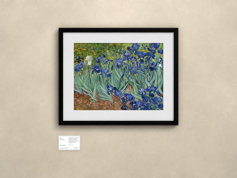 Schwertlilien - Vincent van Gogh | Gerahmter Kunstdruck 60x80 cm mit Passepartout, Gold oder Schwarz, Perspex oder Premium-Glas zdjęcie 4