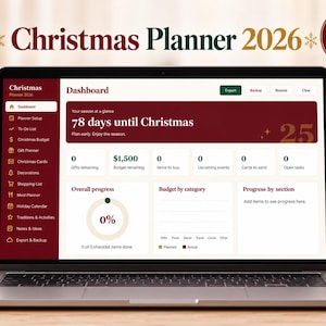 Interaktiv julplanerare 2026, HTML-helgplanerare, presentspårare, budget och måltidsplanerare