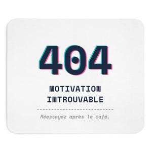 Tappetino per mouse 404 Motivazione non trovata, tappetino per mouse umoristico per geek, regalo per la scrivania del computer