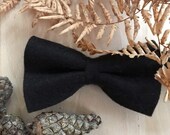 Felted bow tie, Black. Handmade men's accessory.