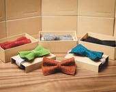 Felted bow tie, Petroleum. Handmade men's accessory.