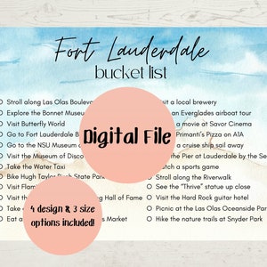 Elenco dei desideri di Fort Lauderdale, Florida stampabile/Elenco dei desideri di viaggio digitale/Lista di controllo del pianificatore di viaggio stampabile