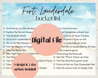 Fort Lauderdale Bucket List Printable: Reiseplaner (Digitaler Download)