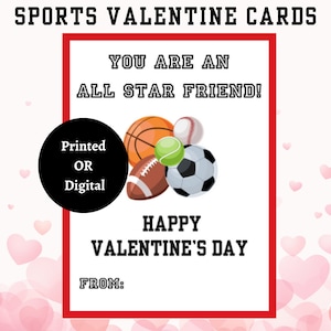 Cartões esportivos de São Valentim | Cartões personalizados de São Valentim | Cartões escolares de São Valentim
