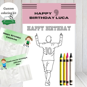 Soccer theme coloring kits | Kids party/school favors | Customizable