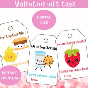 Valentine&#39;s Day Tags or cards, Valentine&#39;s gift label, Class Valentine&#39;s