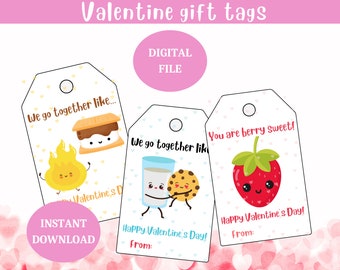 Etiquetas o tarjetas de San Valentín, Etiqueta de regalo de San Valentín, Clase San Valentín