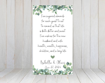 Hochzeit Mandeln Geschenkanhänger | Anpassbare Hochzeit Gastgeschenk Tags | Italienische Tradition Mandeln