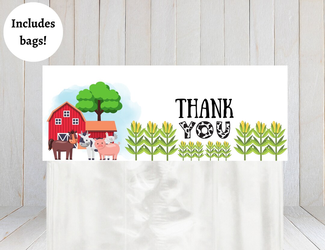 Farm Animals Treat Bags and Toppers | Kids Party Favor Bags ...