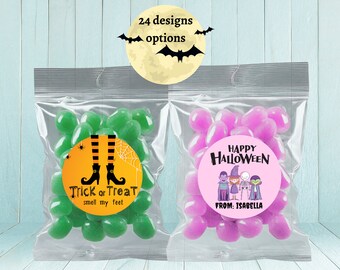 Aangepaste Halloween-stickers: gepersonaliseerde feestbedankjes