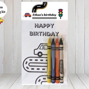 Custom car coloring kits | Kids party favors | Customizable