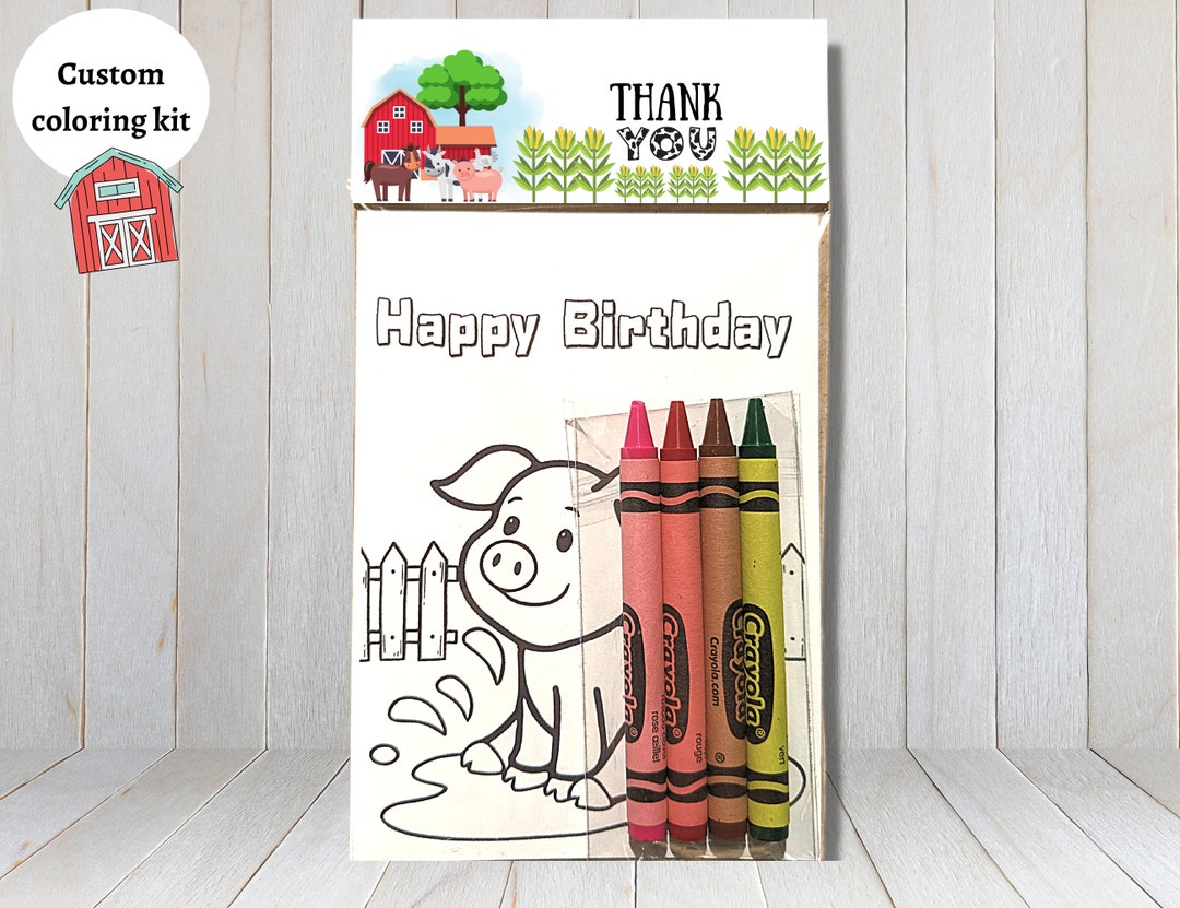 Farm Theme Coloring Kits | Farm Animals Favors, Kids Party/school ...