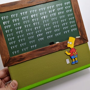 CUSTOM Bart Simpson Chalkboard Art | Acrylic & Mixed Media on canvas | Custom Message
