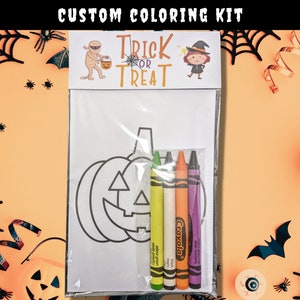 Halloween coloring kits | Non-candy treats | Kids party/school favors | Customizable