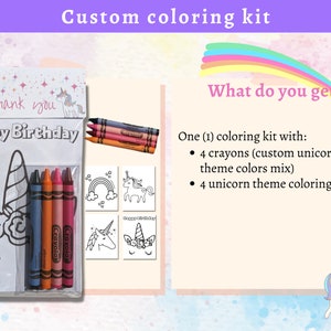 Unicorn Coloring Kits | Kids Party/school Favors | Customizable - Etsy