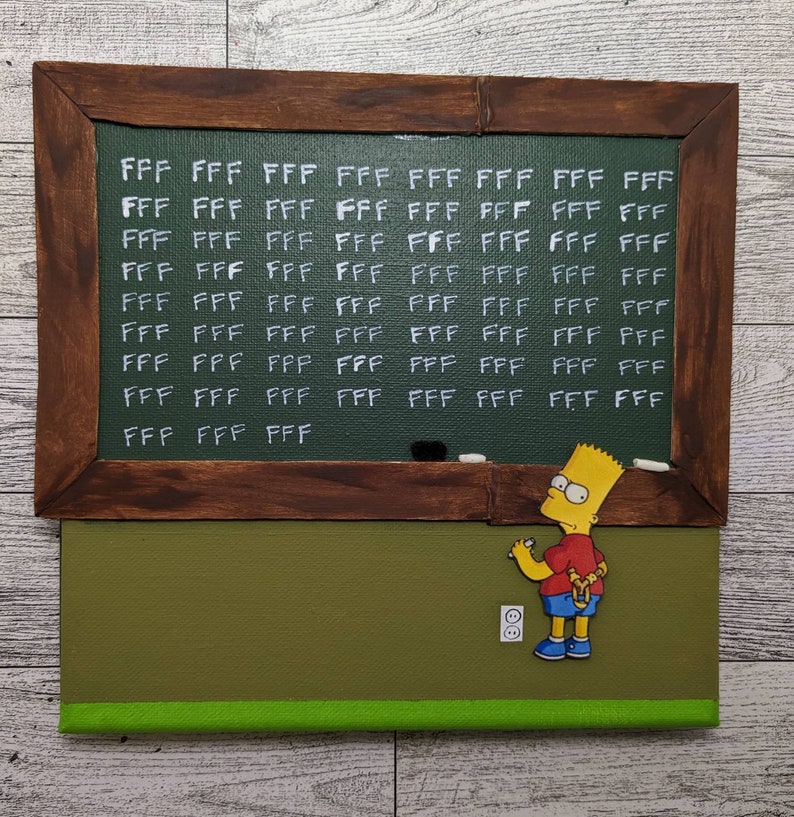 CUSTOM Bart Simpson Chalkboard Art Acrylic & Mixed Media on Etsy
