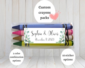 Personalized wedding crayons | Kids party favors, wedding crayon favors, first communion favors, baptism, graduation favors | Customizable