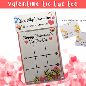 Valentine&#39;s tic tac toe | Non-candy class gift | Valentine&#39;s party/school favors | Customizable