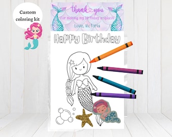 Mermaid Coloring Kit with Crayons: Under the Sea Party Favors