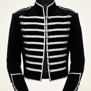 Handmade Black Parade Hussar Jacket – Gothic Military Style, Unisex Cosplay Costume
