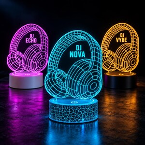 Personalized Dj Night Light, Custom Name DJ Gift, Music Lover Gift, DJ Room Decor, Christmas Gift for DJ, 3D Led Lamp, Dj boyfriend