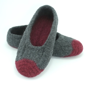 Made to order, men's felted wool slippers, loafer, size 5-12, choose colors and slip-resistant soles, treat yourself to comfort image 4