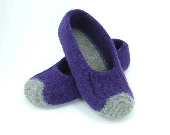 Made to order, women's felted wool slippers, loafer style, choose colors and soles, handmade, treat yourself to comfort!