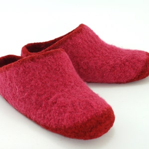 Made to order, women's felted wool slippers, slip-on style, choose colors and soles, handmade, treat yourself to comfort image 1