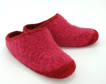 Made to order, women's felted wool slippers, slip-on style, choose colors and soles, handmade, treat yourself to comfort!