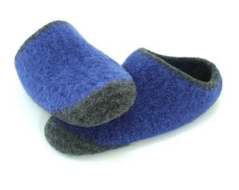 Made to order, men's felted wool slippers, size 5-11, slip-on, choose colors and slip-resistant soles, treat yourself to comfort!