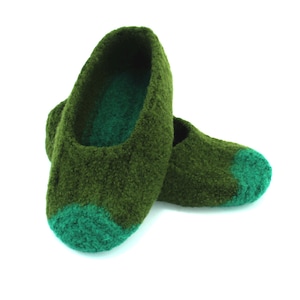 Made to order, men's felted wool slippers, loafer, size 5-12, choose colors and slip-resistant soles, treat yourself to comfort image 1