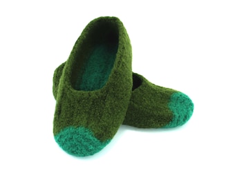 Made to order, men's felted wool slippers, loafer, size 5-12, choose colors and slip-resistant soles, treat yourself to comfort!