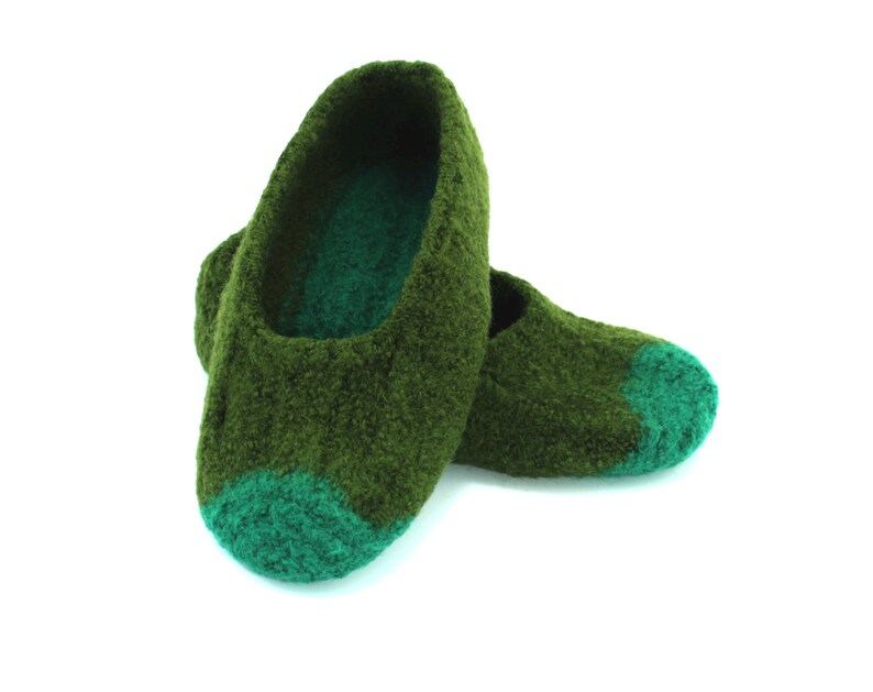 Made to order, men's felted wool slippers, loafer, size 5-12, choose colors and slip-resistant soles, treat yourself to comfort image 1