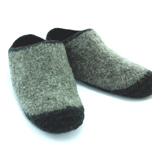 Made to order, women's felted wool slippers, slip-on style, choose colors and soles, handmade, treat yourself to comfort image 9