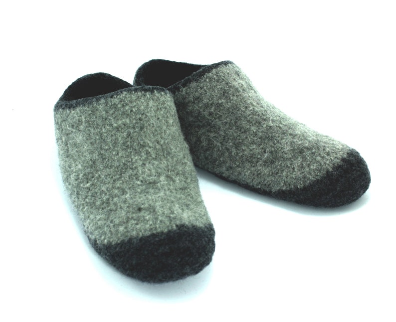 Made to order, women's felted wool slippers, slip-on style, choose colors and soles, handmade, treat yourself to comfort image 9