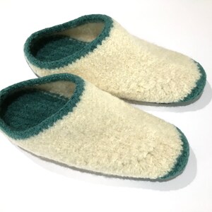 Made to order, women's felted wool slippers, slip-on style, choose colors and soles, handmade, treat yourself to comfort image 2