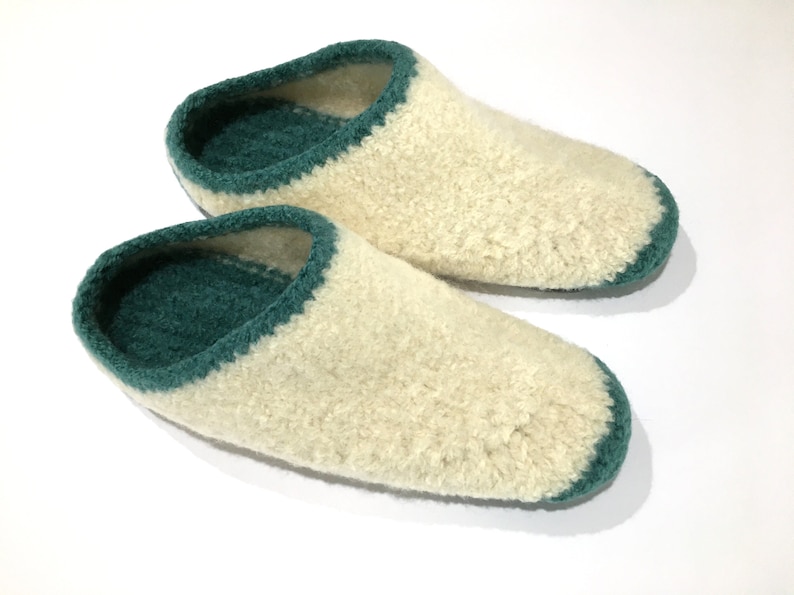 Made to order, women's felted wool slippers, slip-on style, choose colors and soles, handmade, treat yourself to comfort image 2