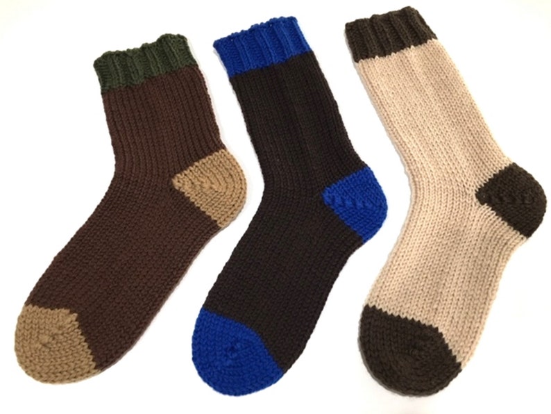 Men's handknit thick wool lounge socks bed socks Etsy