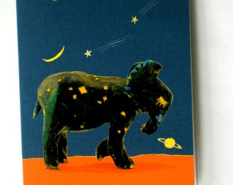 Blank Card / All Occasion Card - Dreamy elephant orange