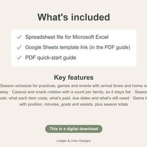 Youth Soccer Season Planner Spreadsheet | Soccer Mom Schedule | Carpool and Team Fees Tracker | Kids Sports Planner image 6